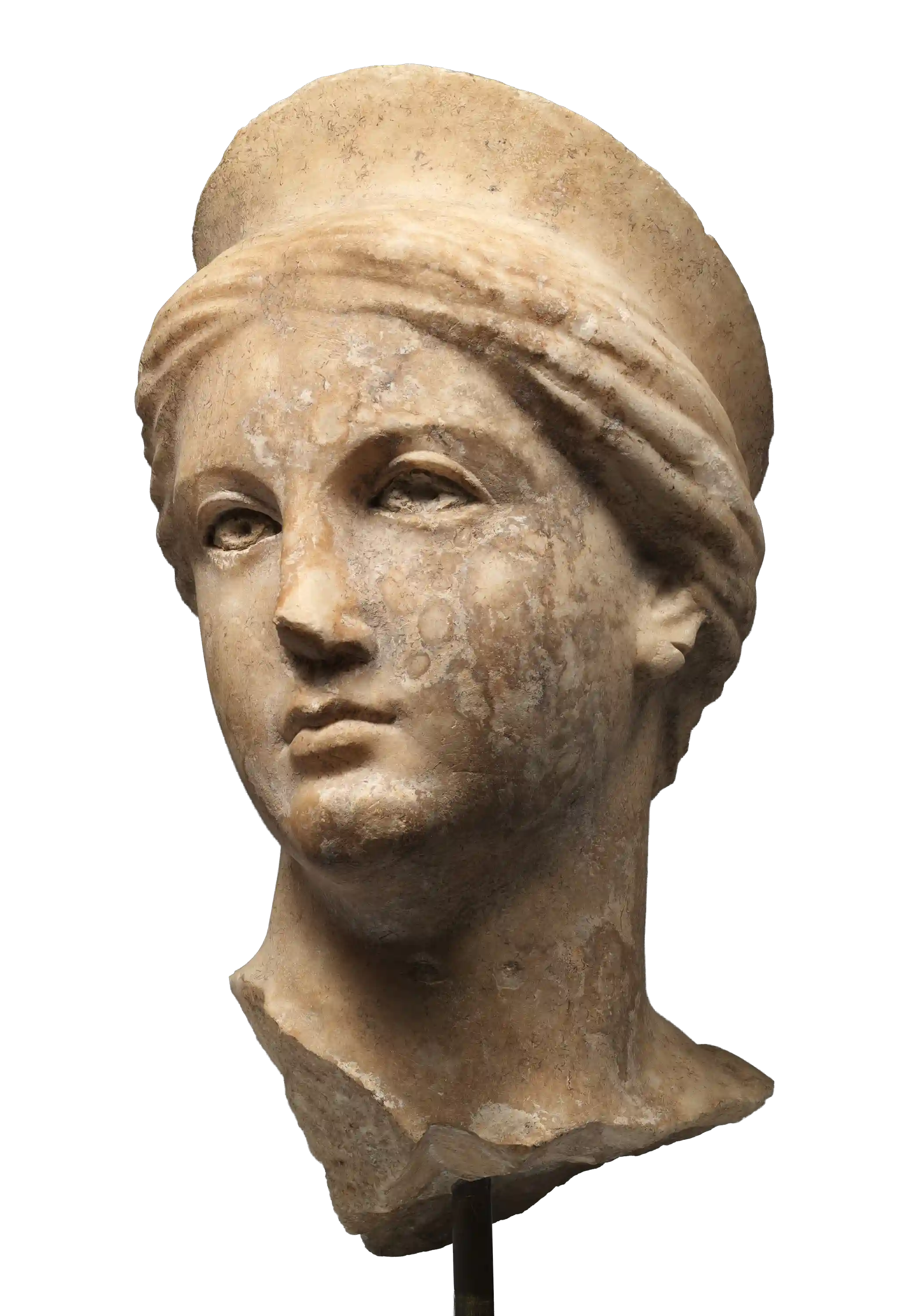 Marble head of a goddess. 2nd–1st century BC